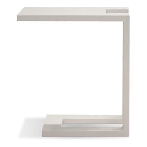 Mobital Ambleside Modern Metal End Table with Aluminium Frame in White
