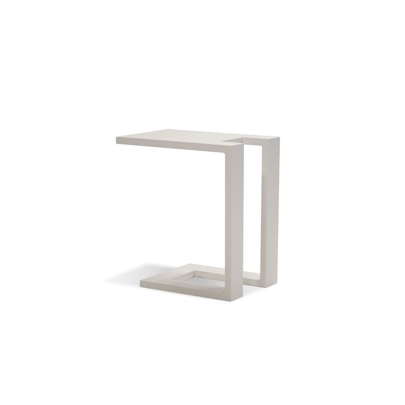 Mobital Ambleside Modern Metal End Table with Aluminium Frame in White