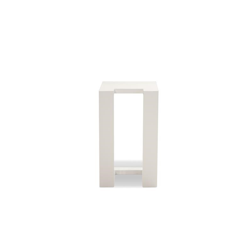 Mobital Ambleside Modern Metal End Table with Aluminium Frame in White