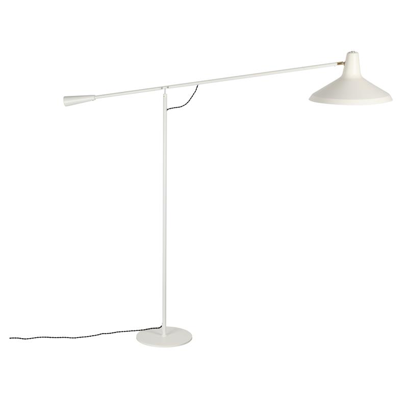 Mobital Cantelevor Modern Metal Floor Lamp with Aluminium Lampshade in White