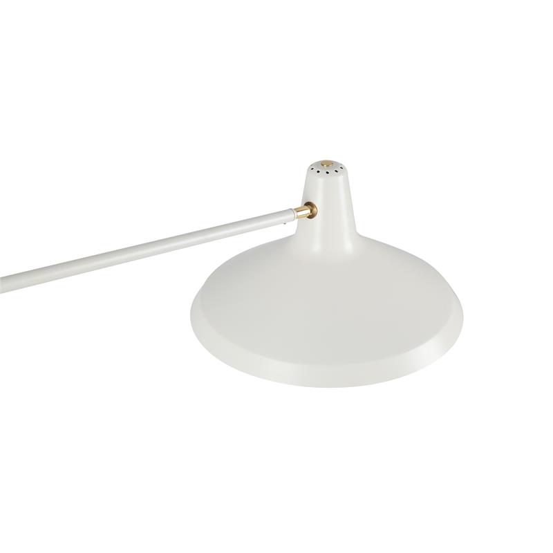 Mobital Cantelevor Modern Metal Floor Lamp with Aluminium Lampshade in White