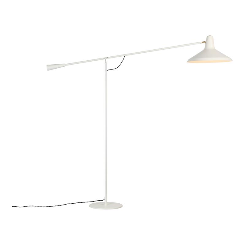 Mobital Cantelevor Modern Metal Floor Lamp with Aluminium Lampshade in White