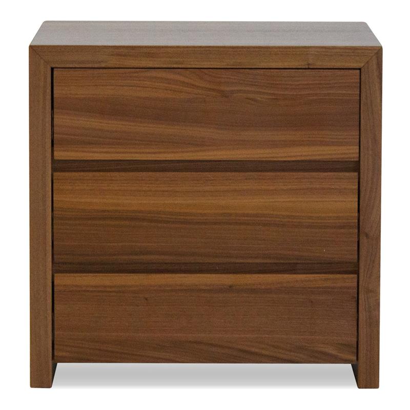 Mobital Blanche 3-drawer Modern Wood Night Table in Natural Walnut