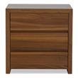Mobital Blanche 3-drawer Modern Wood Night Table in Natural Walnut