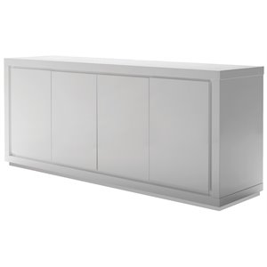 Mobital Maze 68&quot Adjustable Shelves Wood Buffet with 4-door in High Gloss White