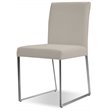 Mobital Tate Modern Leather Dining Chair with Steel Frame in Pewter (Set of 2)