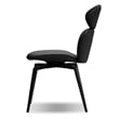 Mobital Antler Dining Chair Slate Grey Leatherette- Black  Legs Set Of 2