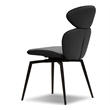 Mobital Antler Dining Chair Slate Grey Leatherette- Black  Legs Set Of 2
