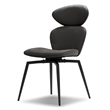 Mobital Antler Dining Chair Slate Grey Leatherette- Black  Legs Set Of 2
