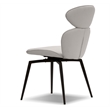 Mobital Antler Dining Chair Light Taupe Leatherette- Black  Legs Set Of 2