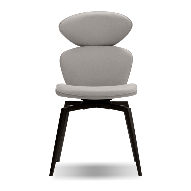 Mobital Antler Dining Chair Light Taupe Leatherette- Black  Legs Set Of 2