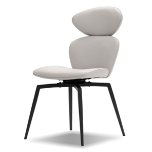 Mobital Antler Dining Chair Light Taupe Leatherette- Black  Legs Set Of 2