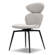 Mobital Antler Dining Chair Light Taupe Leatherette- Black  Legs Set Of 2