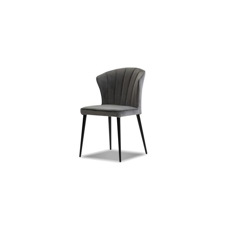 Mobital Ariel Dining Chair Graphite Velvet- Black  Legs Set Of 2