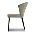 Mobital Ariel Dining Chair Pewter Leather- Black  Legs Set Of 2