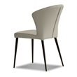 Mobital Ariel Dining Chair Pewter Leather- Black  Legs Set Of 2
