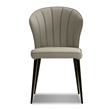 Mobital Ariel Dining Chair Pewter Leather- Black  Legs Set Of 2
