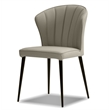 Mobital Ariel Dining Chair Pewter Leather- Black  Legs Set Of 2