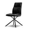 Mobital Chavez Dining Chair Midnight Grey Leatherette- Black Set Of 2
