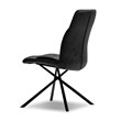 Mobital Chavez Dining Chair Midnight Grey Leatherette- Black Set Of 2