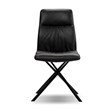 Mobital Chavez Dining Chair Midnight Grey Leatherette- Black Set Of 2