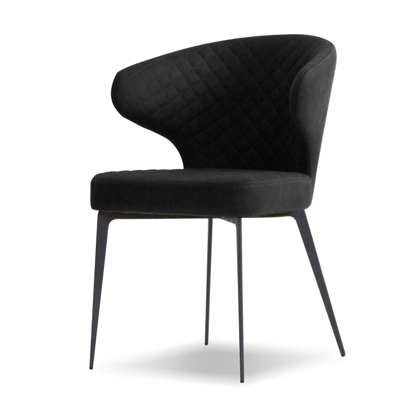Mobital Hug Dining Chair Coal Fabric- Iron Painted Legs Set Of 2