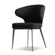 Mobital Hug Dining Chair Coal Fabric- Iron Painted Legs Set Of 2