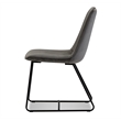 Mobital Zipper Dining Chair Pewter Velvet- Black  Legs Set Of 2