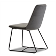 Mobital Zipper Dining Chair Pewter Velvet- Black  Legs Set Of 2