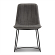 Mobital Zipper Dining Chair Pewter Velvet- Black  Legs Set Of 2