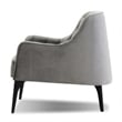Mobital Ellington Arm Chair Pewter Velvet- Black Wood Legs