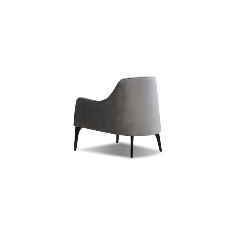 Mobital Ellington Arm Chair Pewter Velvet- Black Wood Legs
