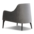 Mobital Ellington Arm Chair Pewter Velvet- Black Wood Legs