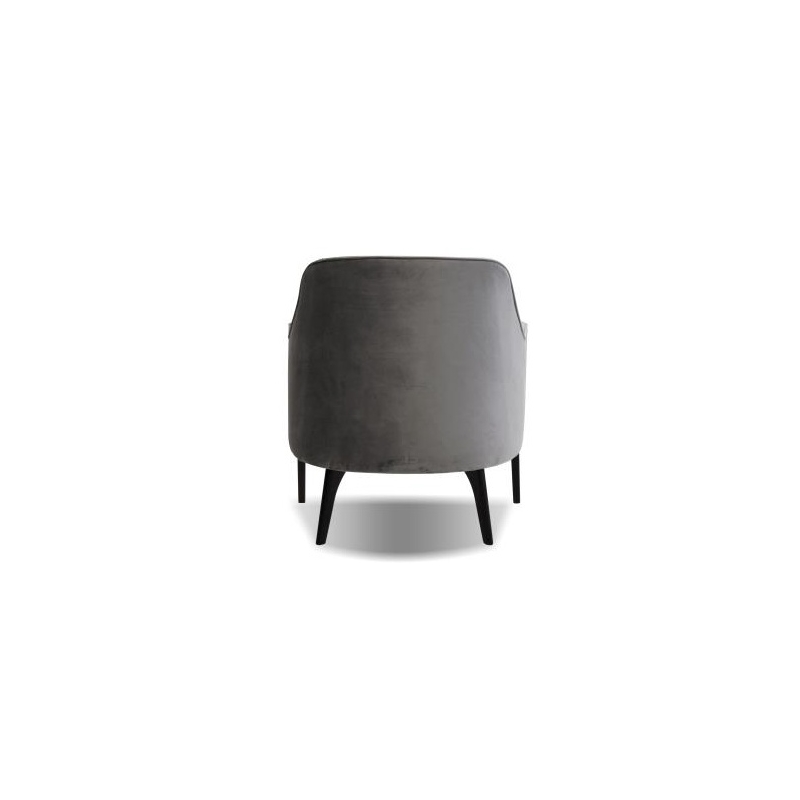 Mobital Ellington Arm Chair Pewter Velvet- Black Wood Legs