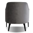 Mobital Ellington Arm Chair Pewter Velvet- Black Wood Legs