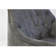 Mobital Ellington Arm Chair Pewter Velvet- Black Wood Legs