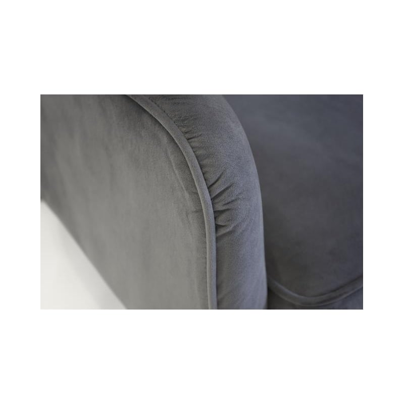 Mobital Ellington Arm Chair Pewter Velvet- Black Wood Legs