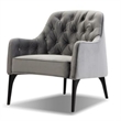Mobital Ellington Arm Chair Pewter Velvet- Black Wood Legs