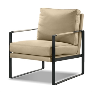 mobital mitchell arm chair wheat leather- black  frame