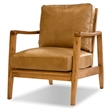 Mobital Craftsman Lounge Chair Tan Leather- Natural Ash Wood Frame