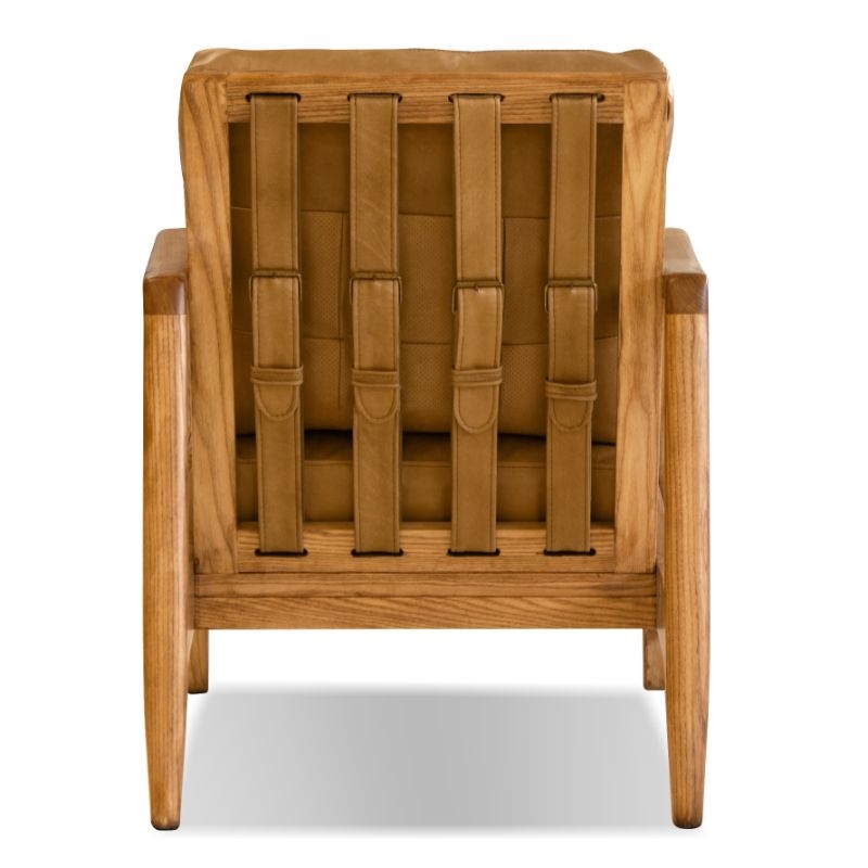 Mobital Craftsman Lounge Chair Tan Leather- Natural Ash Wood Frame