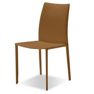 Mobital Zak Dining Chair Caramel Full Leather Wrap Set Of 2