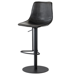Mobital Beny Bar Stool Retro Black Leatherette- Black  Frame