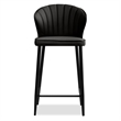 Mobital Ariel Counter Stool Black Leather- Black  Legs