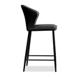 Mobital Ariel Counter Stool Black Leather- Black  Legs