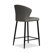 Mobital Ariel Counter Stool Smoke Leather- Black  Legs