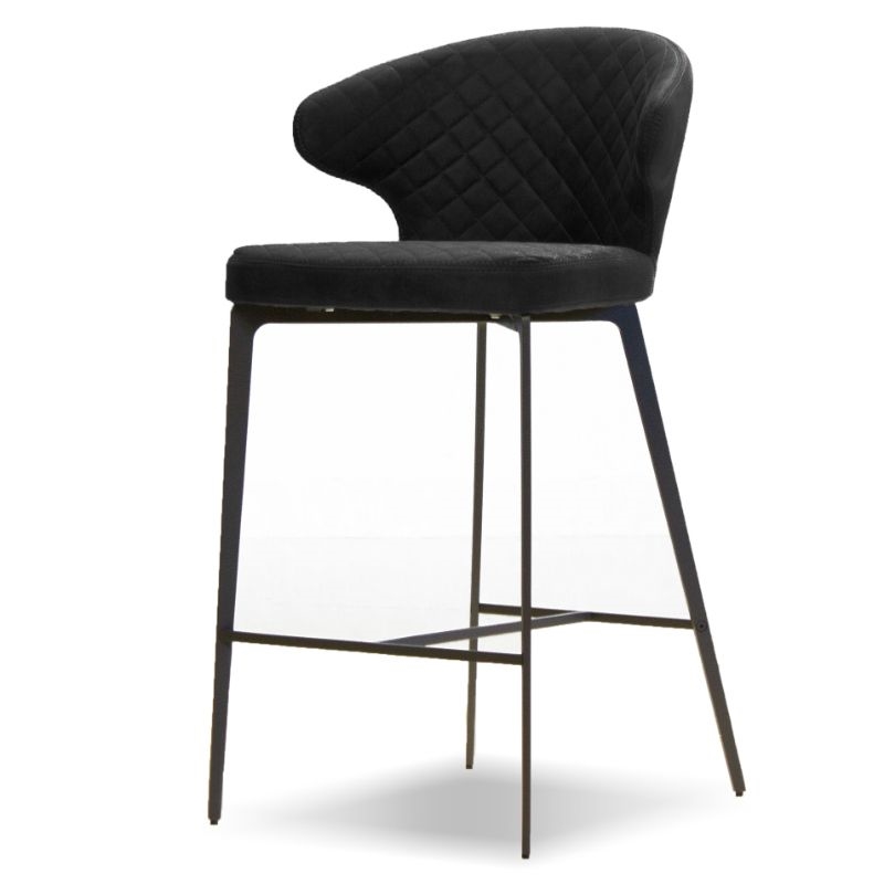 Mobital Hug Counter Stool Coal Fabric- Iron Painted Legs