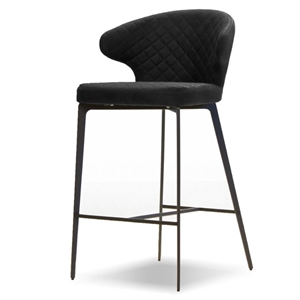 Mobital Hug Counter Stool Coal Fabric- Iron Painted Legs