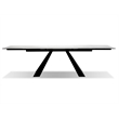 Mobital Bridge Extending Dining Table White Carrera- Black  Base