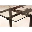 Mobital Cantro Extending Dining Table Clear Glass With Black  Base